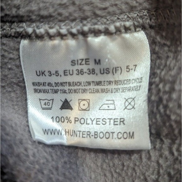 HUNTER ORIGINAL WOMEN'S BOOT SOCKS FLEECE RAIN BOOT SOCKS M 5-7 GRAY - Picture 4 of 4